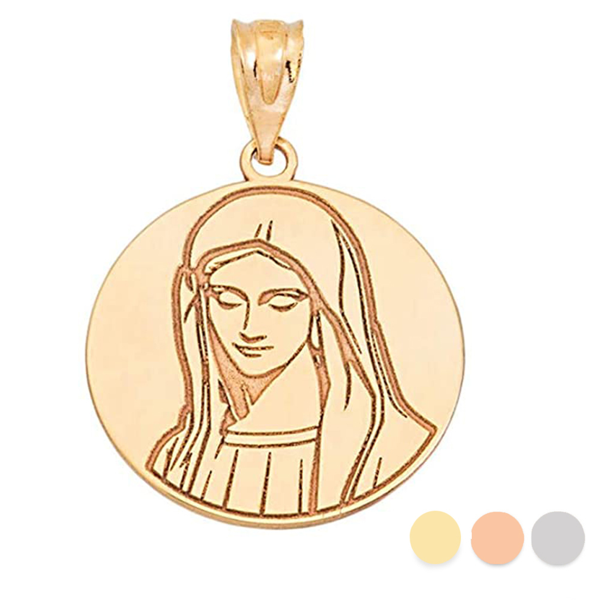 Virgin Mary Necklace with Cross, Miraculous Pendant, Catholic Necklace –  Phoebe`s