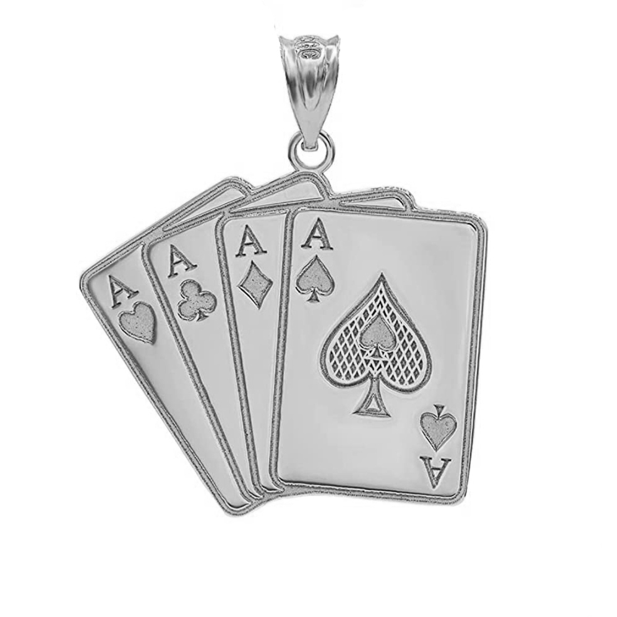 Saint Laurent Silver Playing Cards Necklace for Men | Lyst