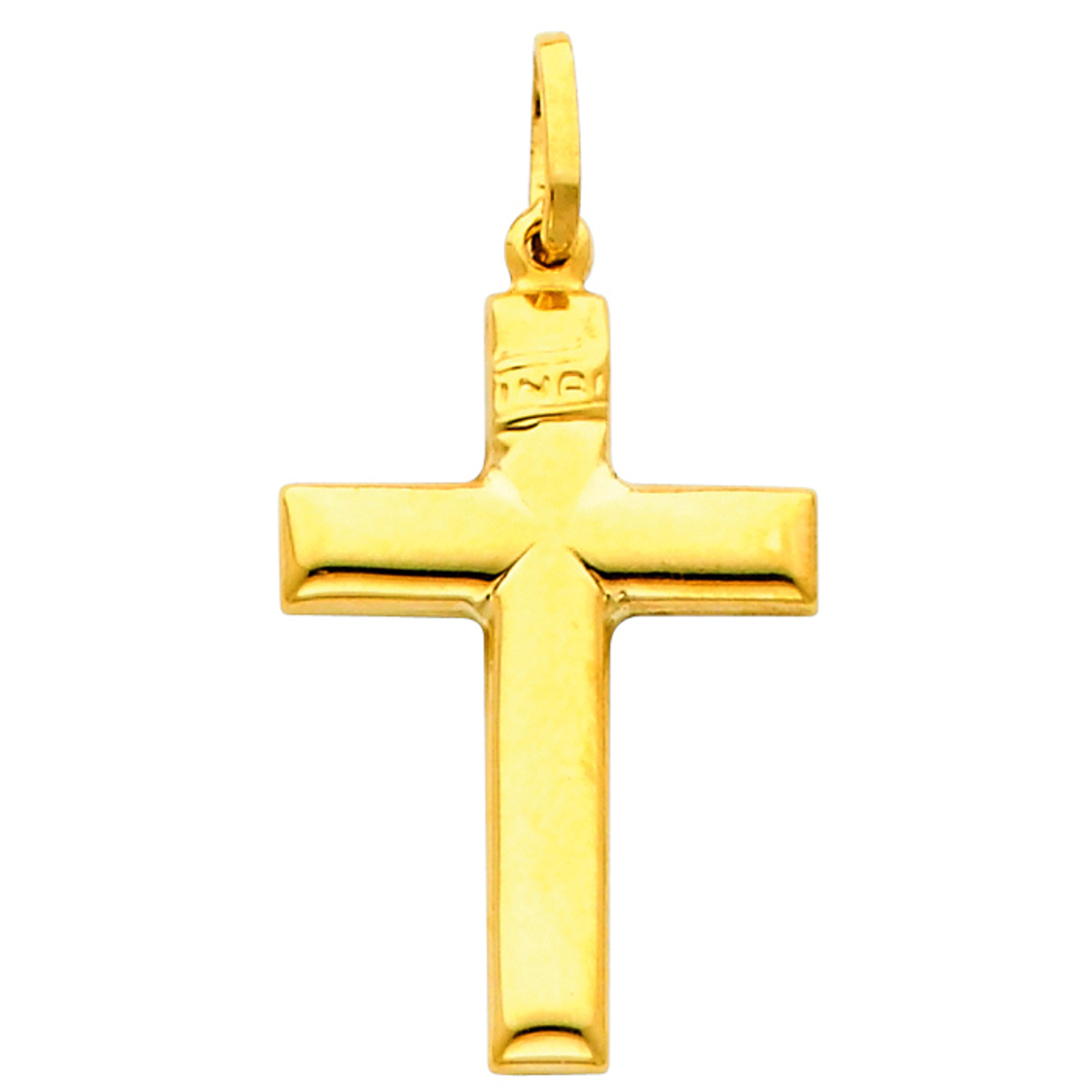 14K Gold Classic INRI Cross Charm pendant