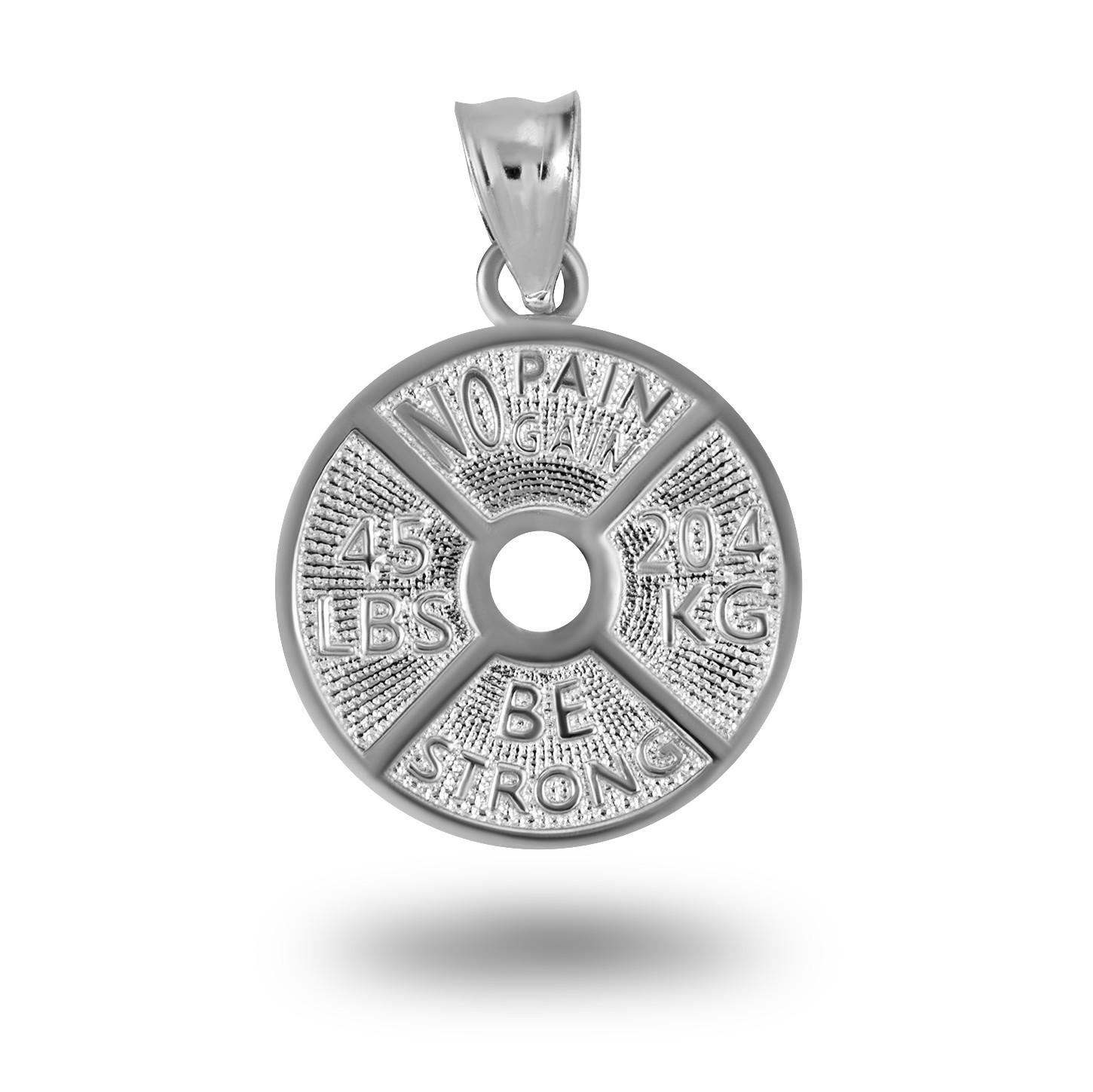 Silver Dumbbell Weight Plate Fitness Gym Pendant Necklace Factory