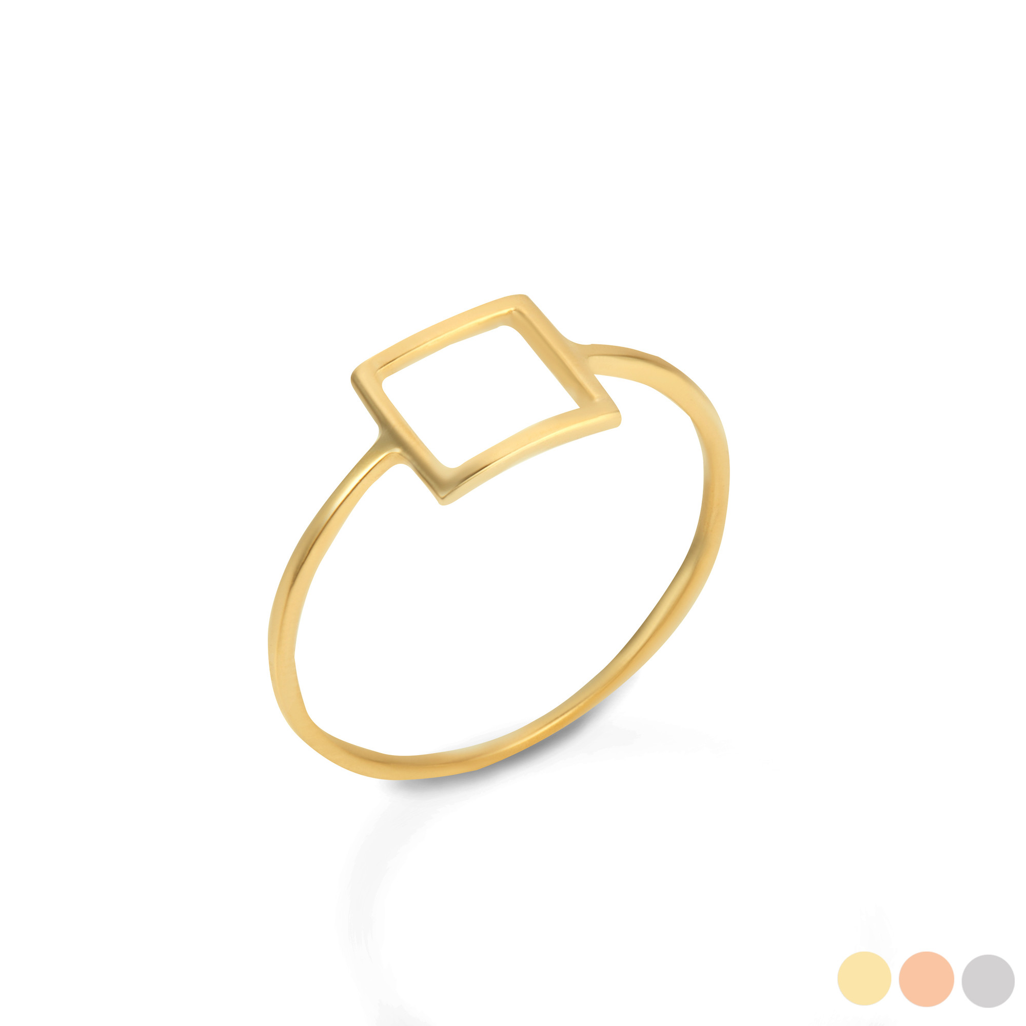 solid 14k gold diamond outline ring | the scheer collection