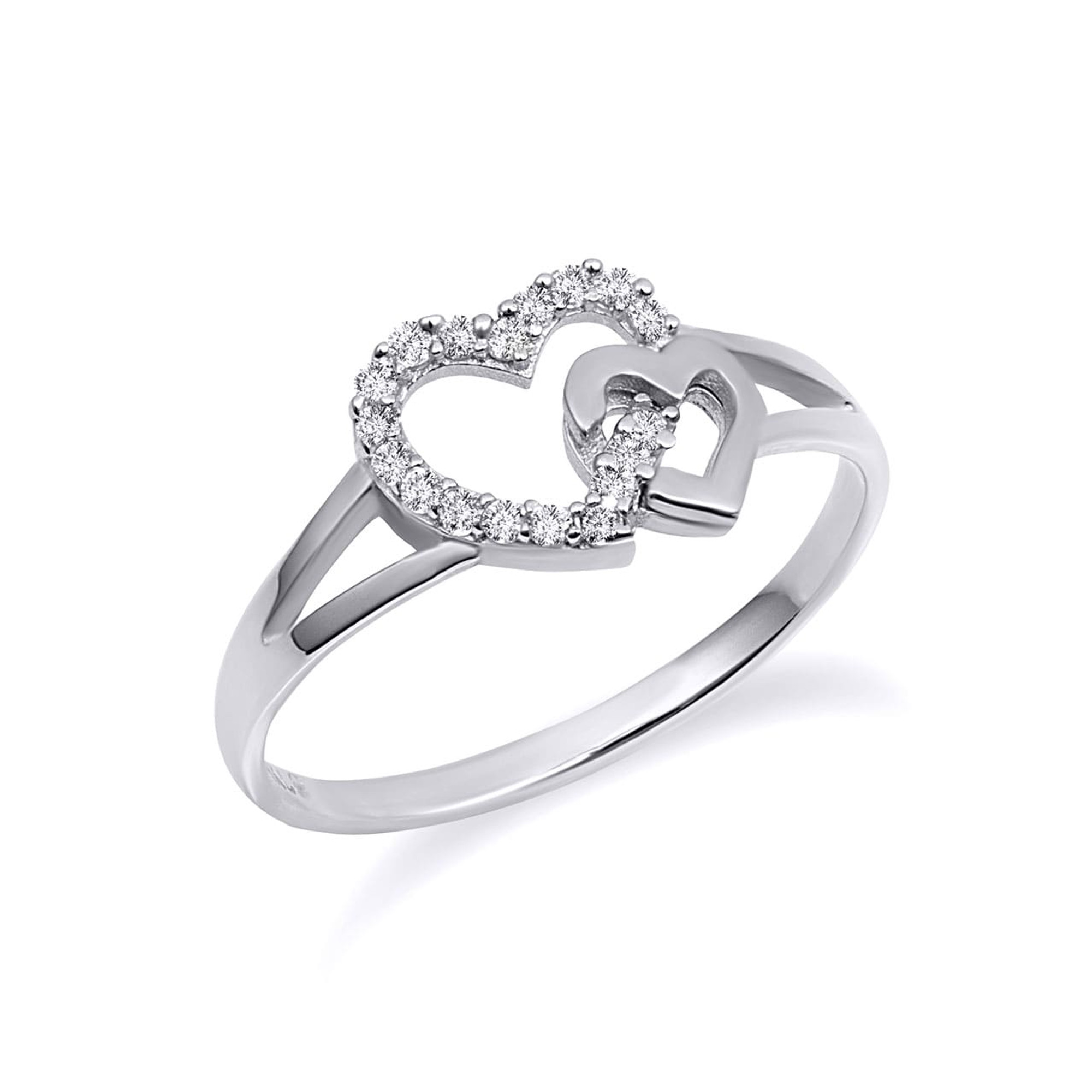 Sterling Silver Heart Ring - Size 8 - Walmart.com