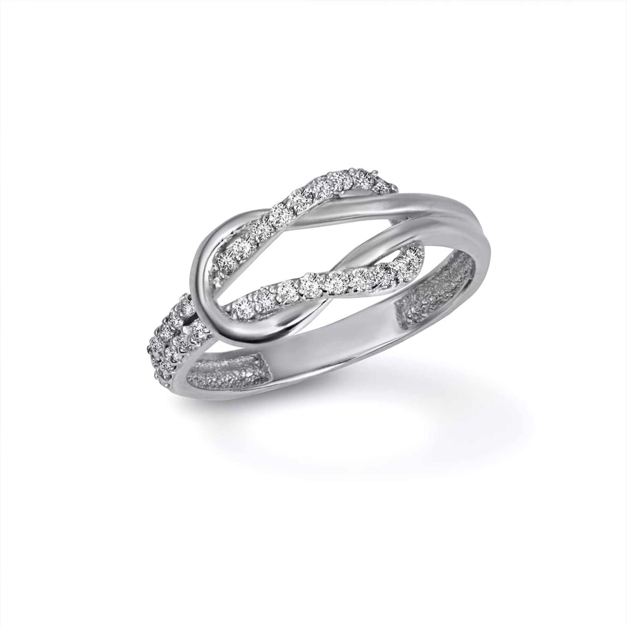 14k White Gold Solid Freeform Infinity Love Knot Ring