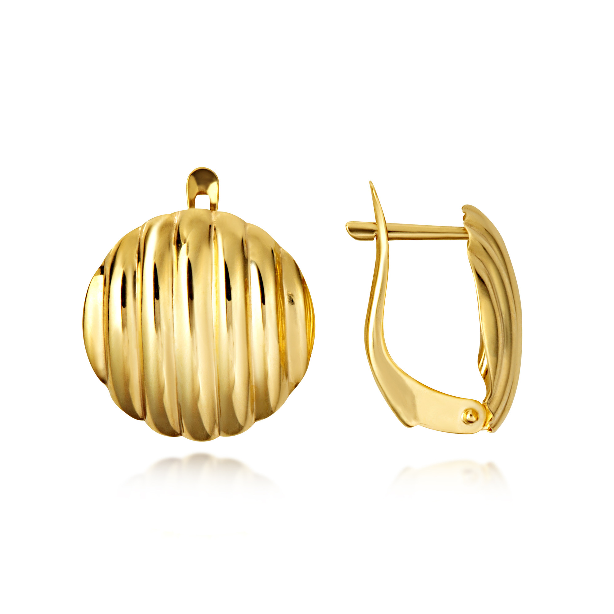 14K Yellow Gold Twisted Hoop Latch Back Earrings | Factory Direct Jewelry