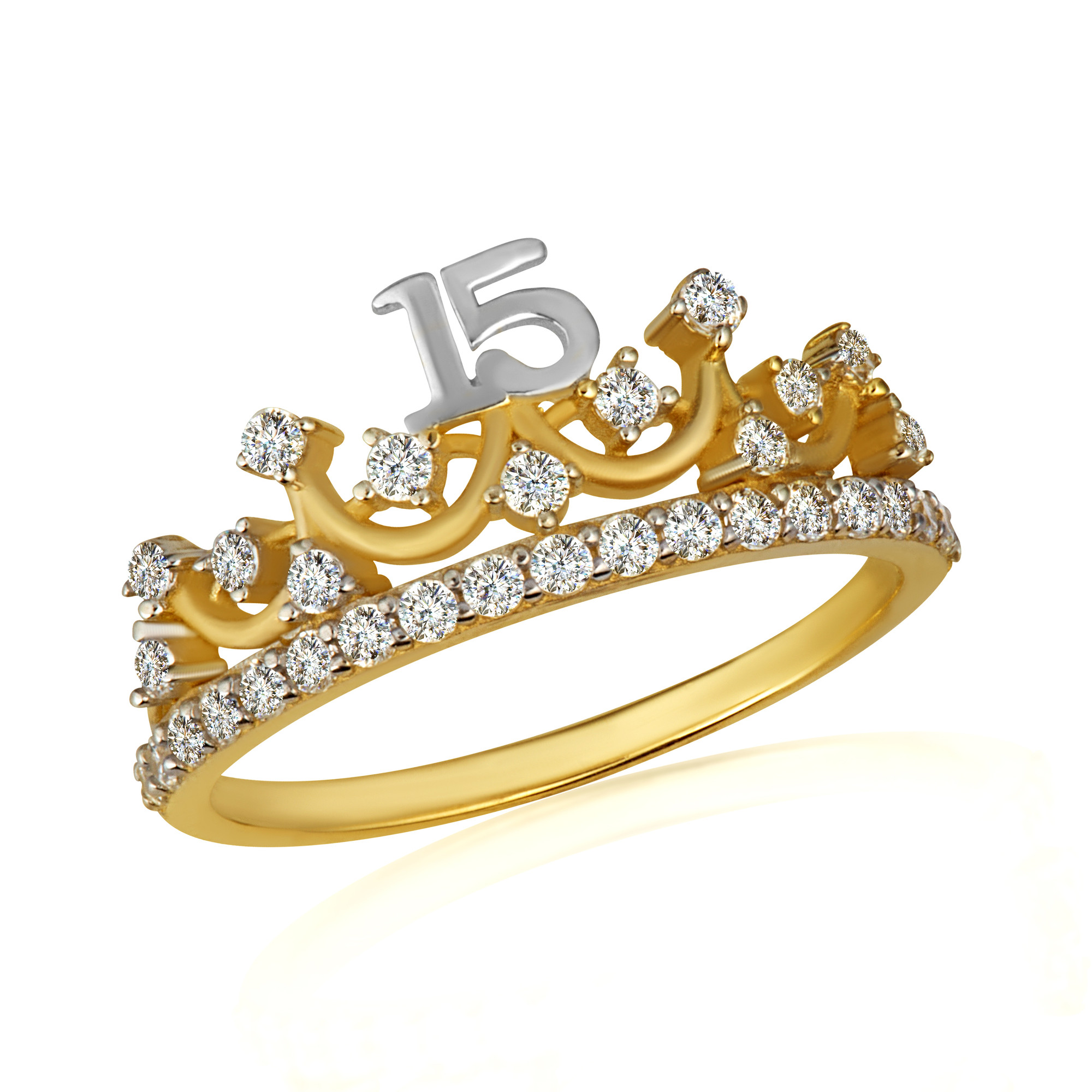 Jewelry Star Rapunzel Princess Crown Ring 14K Yellow Gold Plated 925  Sterling Silver Multi-Color CZ Round | Amazon.com