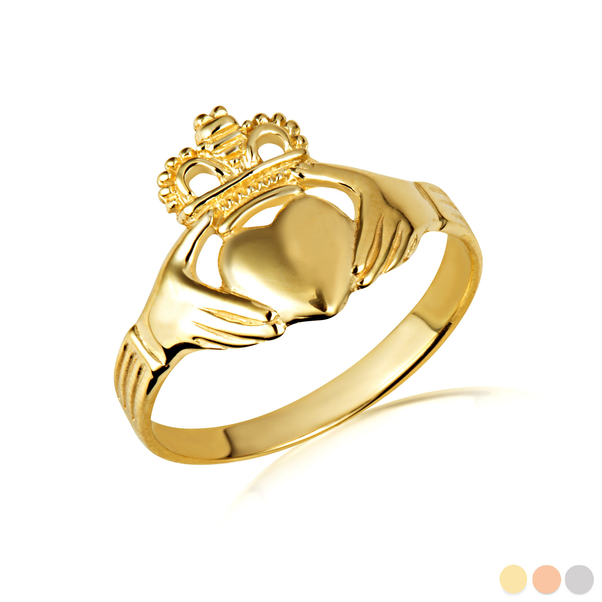 Gold Woman's Classic Claddagh Ring | Factory Direct Jewelry