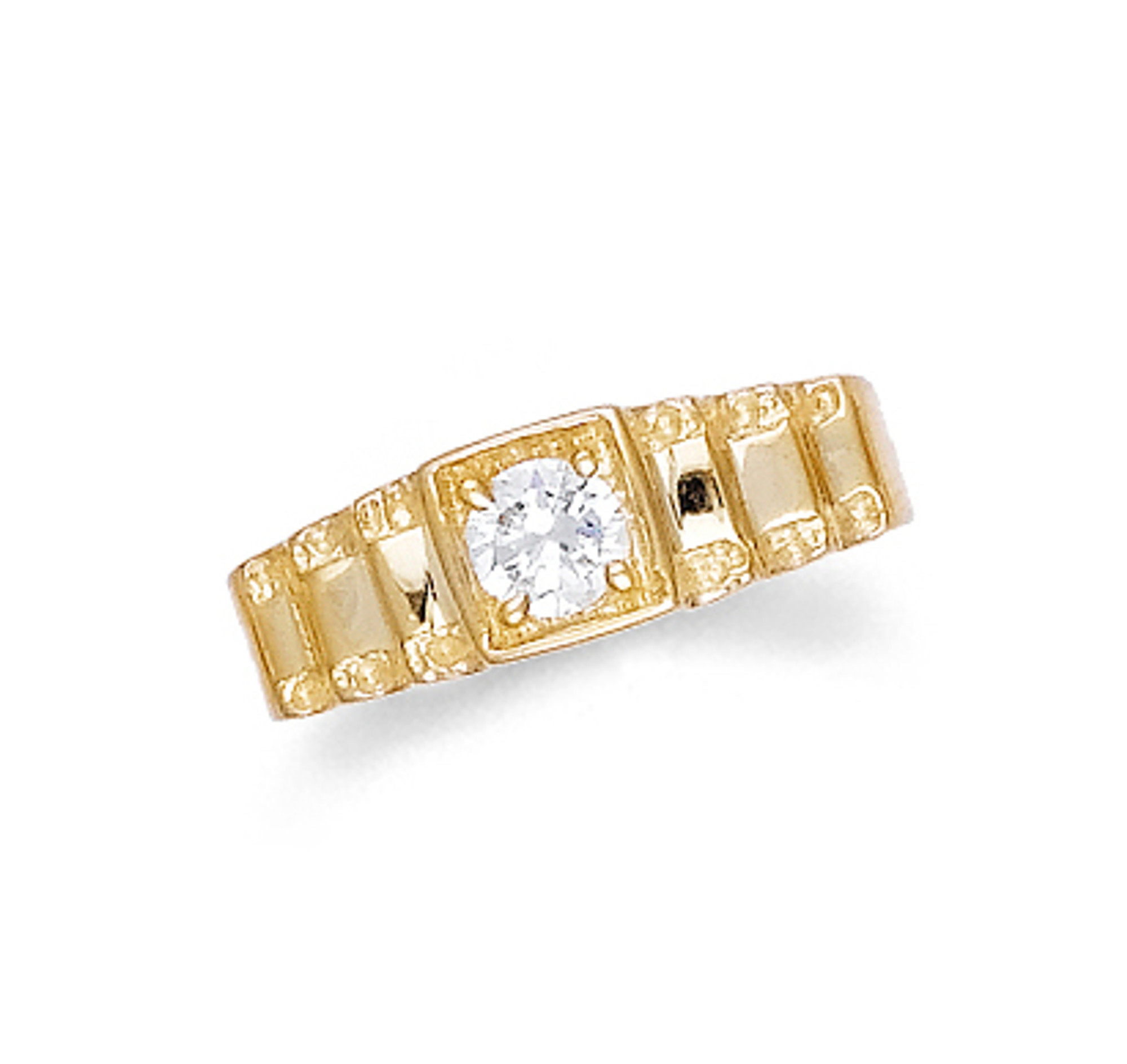 On 34th Gold-Tone Crystal Single Stone Band Ring, Created for Macy's |  CoolSprings Galleria