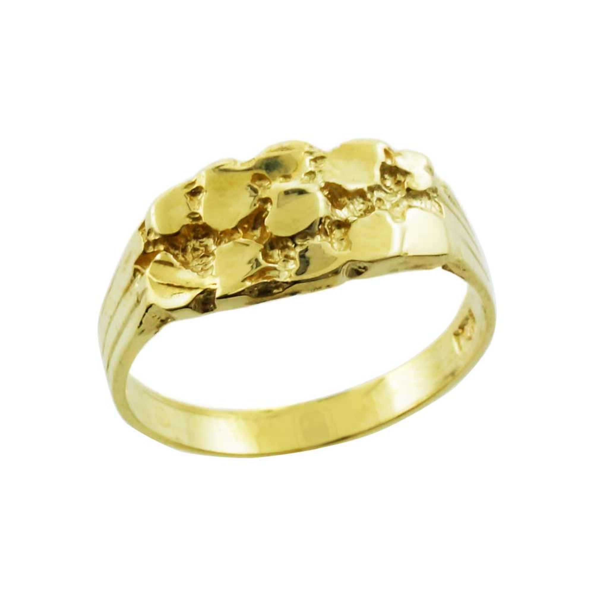 10K Yellow Gold Men Small Nugget Ring - Manhattan Jewelers