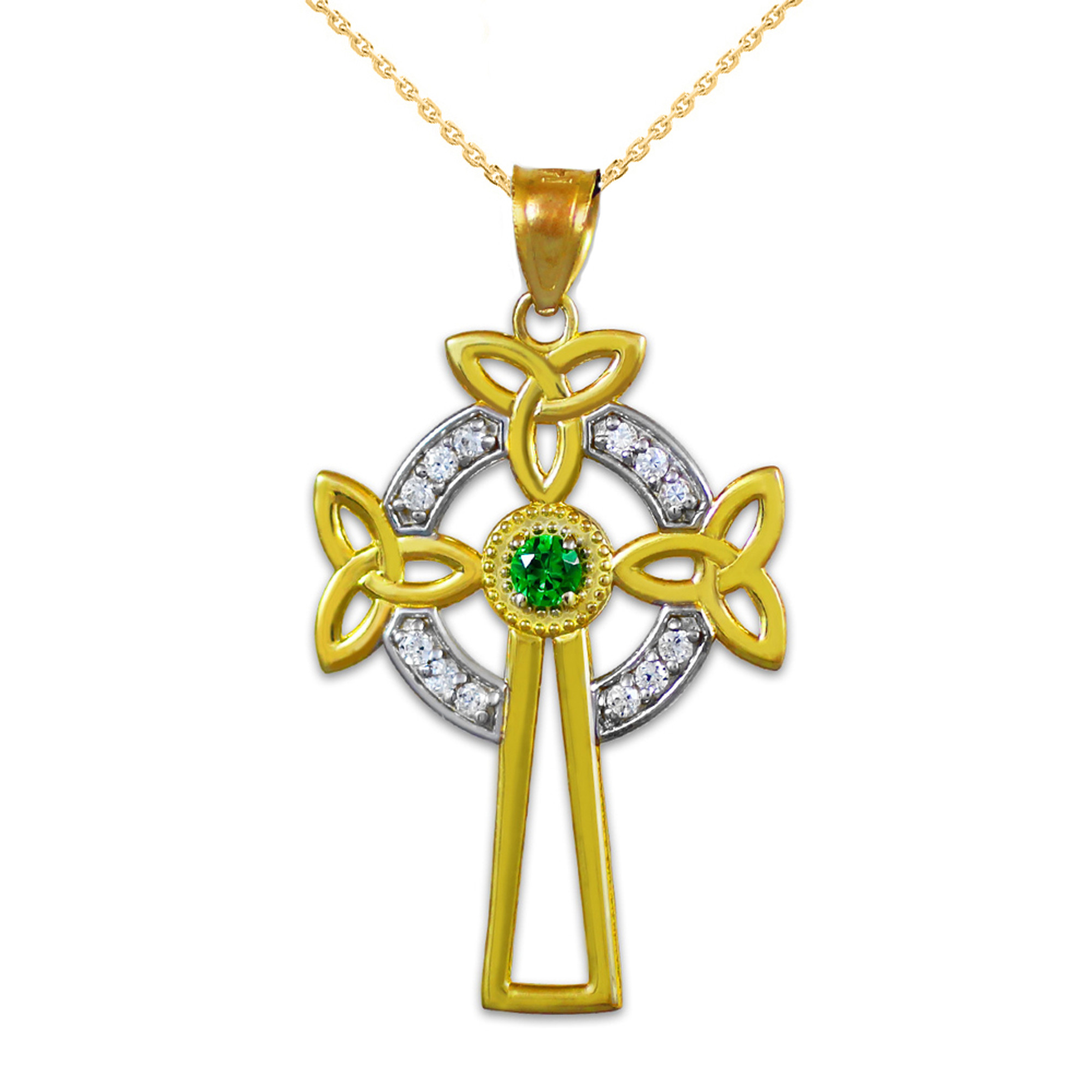 Four Leaf Clover and Celtic Trinity Knot Layered 1/20 Cttw Natural Dia –  Fifth and Fine