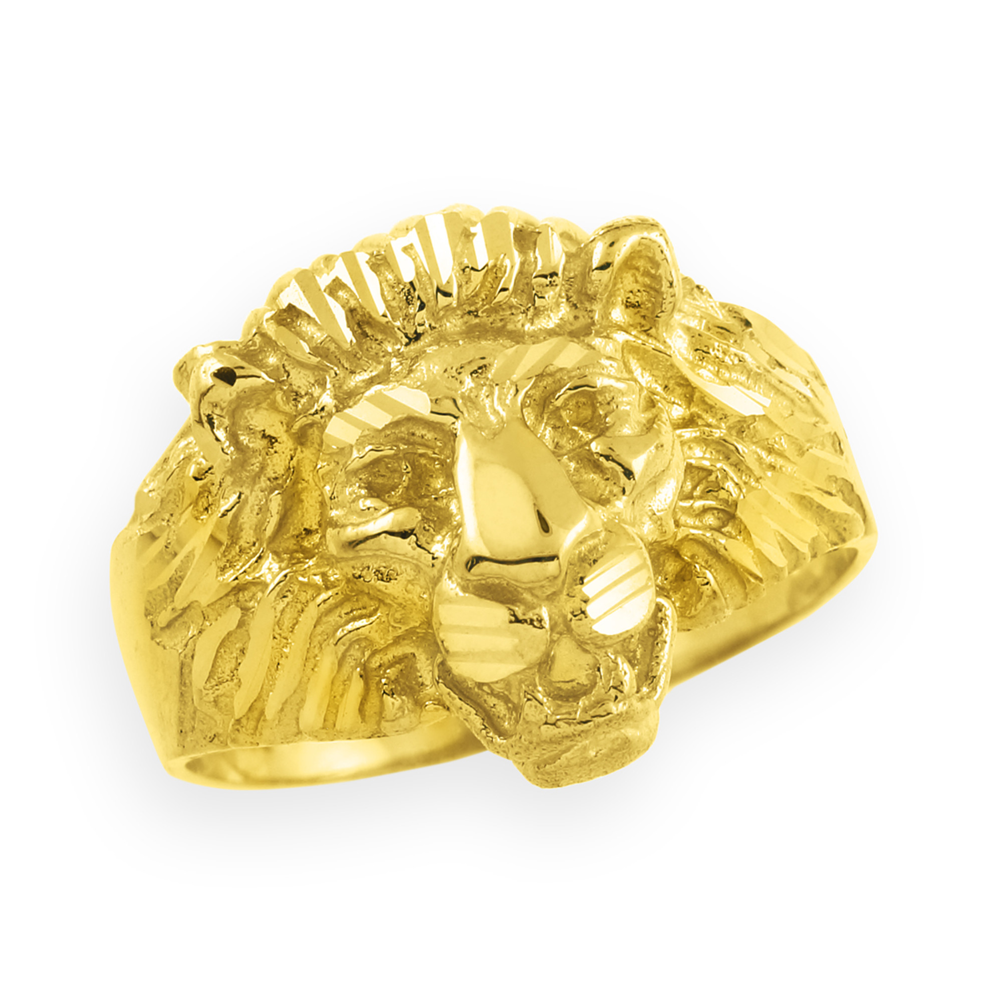 Men's Gold Lion Head Ring