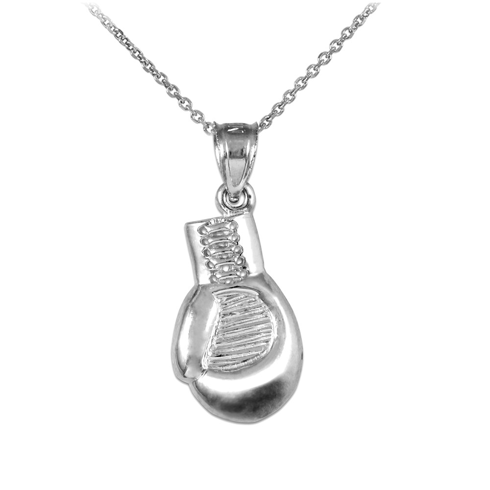 Silver Boxing Glove Charm Sports Pendant