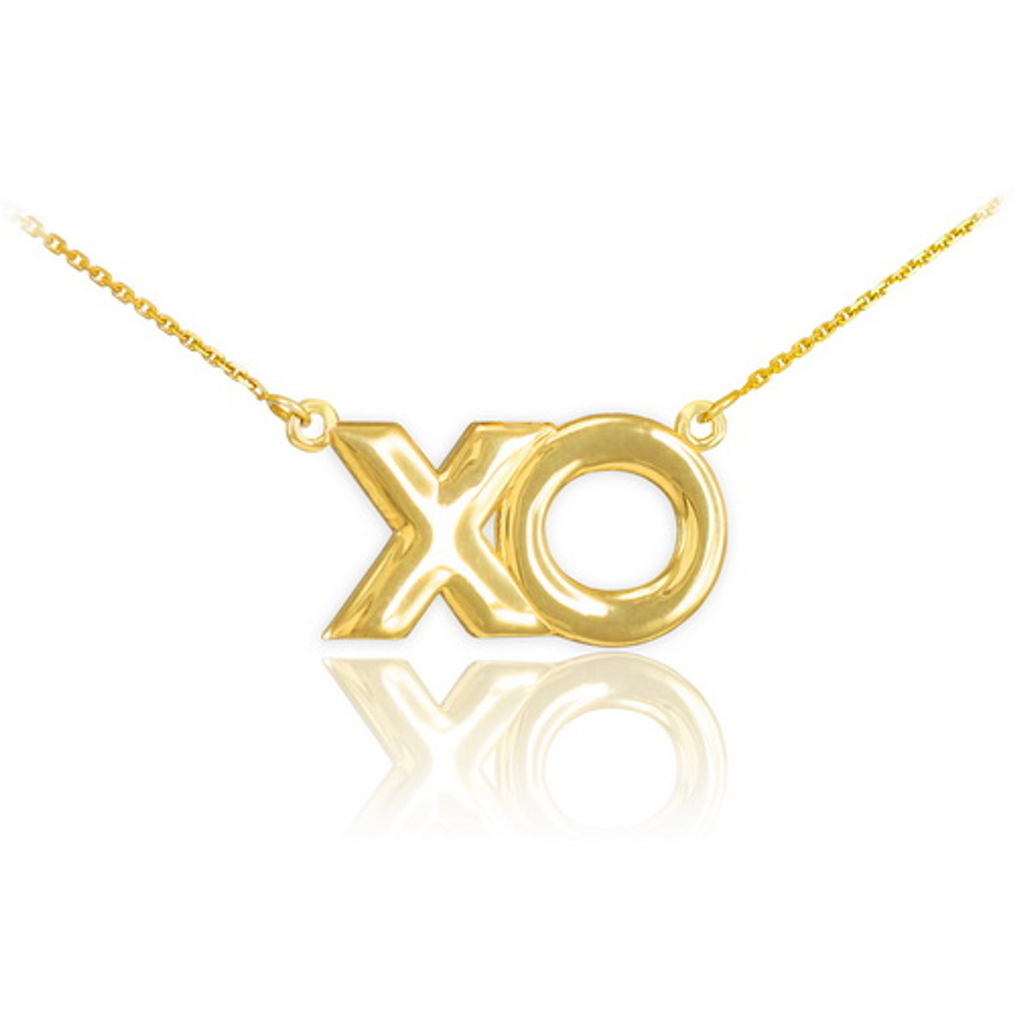 14K Yellow Gold XOXO Diamond Necklace