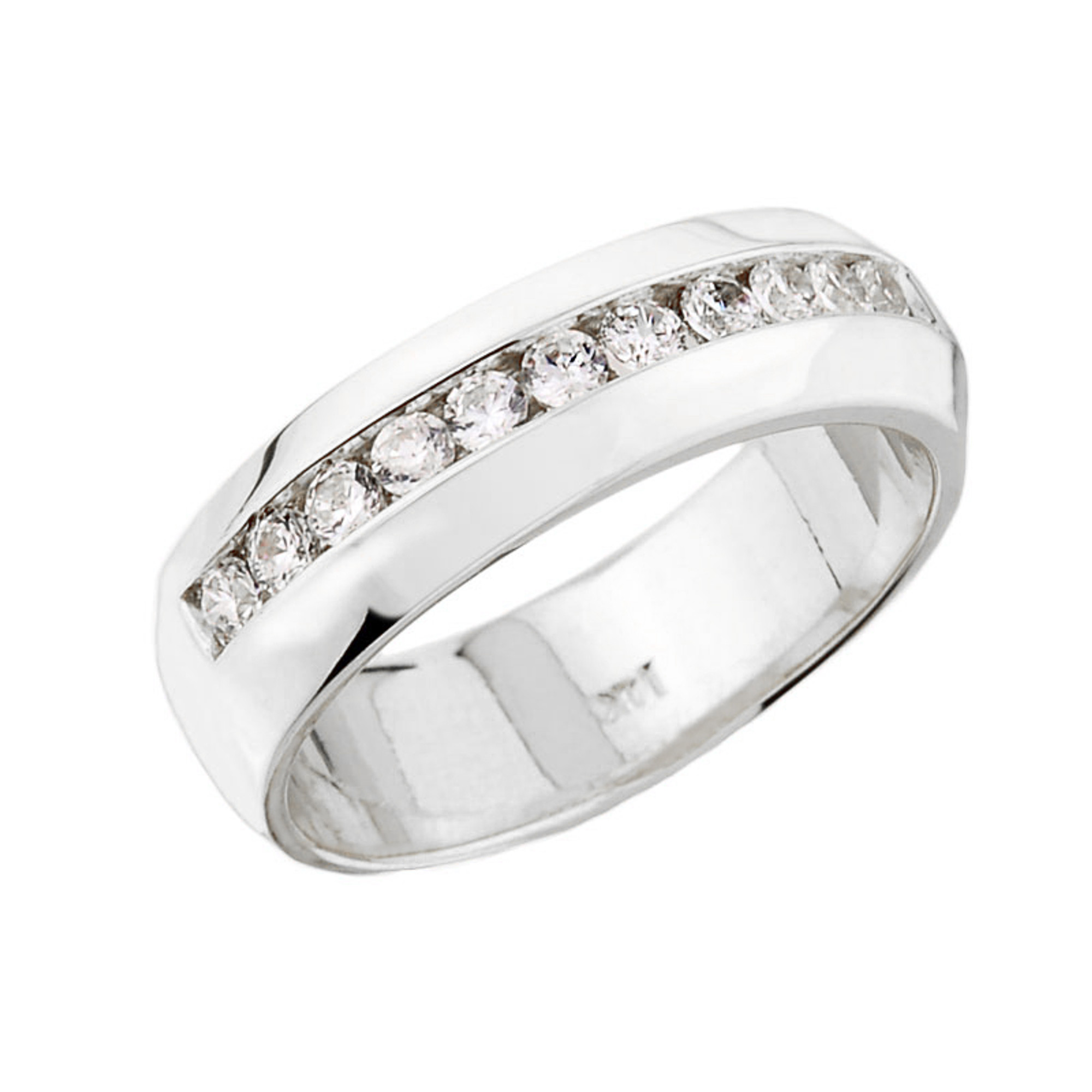 Unisex white gold wedding on sale bands