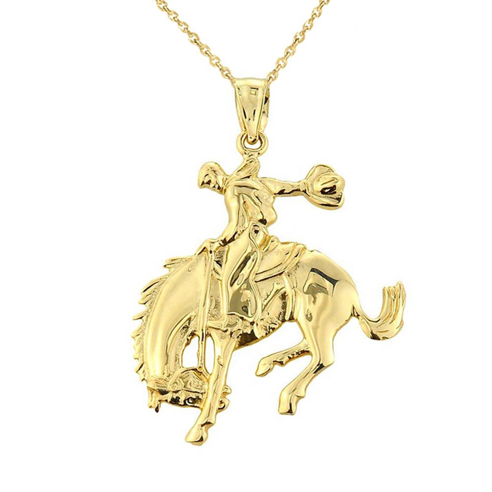 Rack Jack Pendant for Girls Unicorn Magical Pony Horse Charm Pendant  Necklace with Plated Chain - Gold Colour