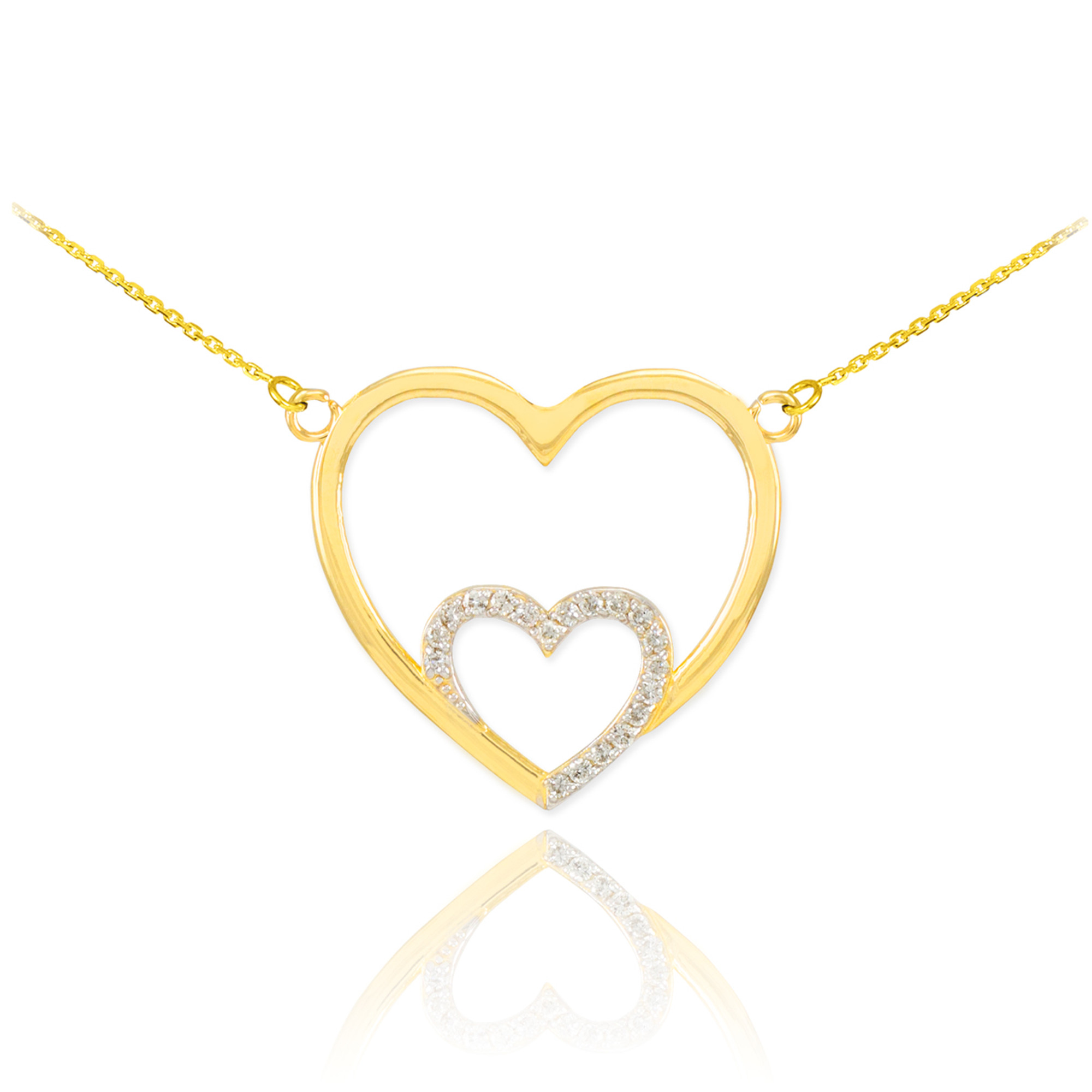 Buy Next-Sat 2016 Cupid Double Heart Diamond Necklace Female Jewelry Korean  Style(Gold) Online at desertcartINDIA