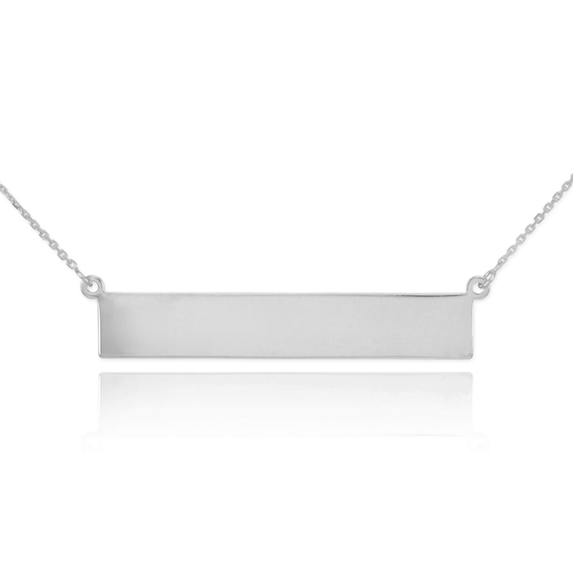 Sterlng Silver Engravable Name Bar Necklace