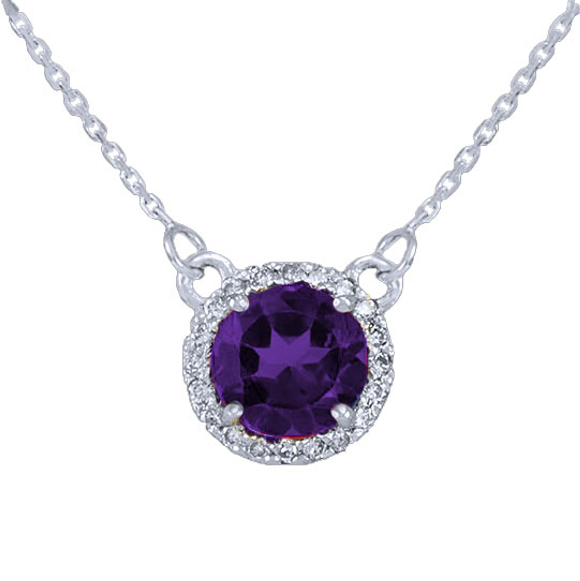 18K And 14K White Gold Diamond Amethyst Rope Necklace - Ruby Lane