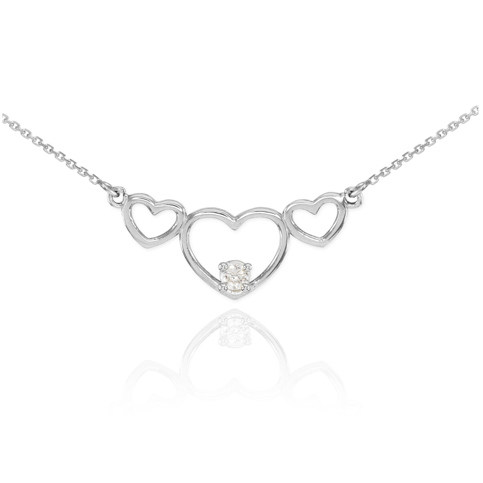 MOONDUST Silver Plated Valentine Romantic Triple Heart Pendant Necklace for  Girls, Teens & Women (MD_2027), Pink, Medium : Amazon.in: Fashion