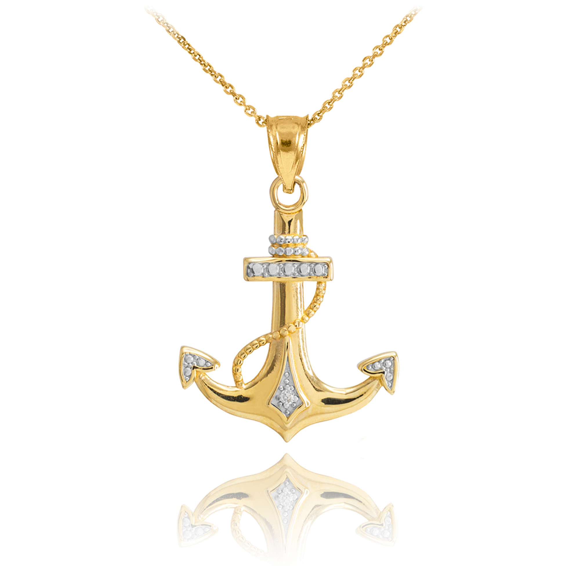 Large antique rolled gold anchor pendant — Gembank1973