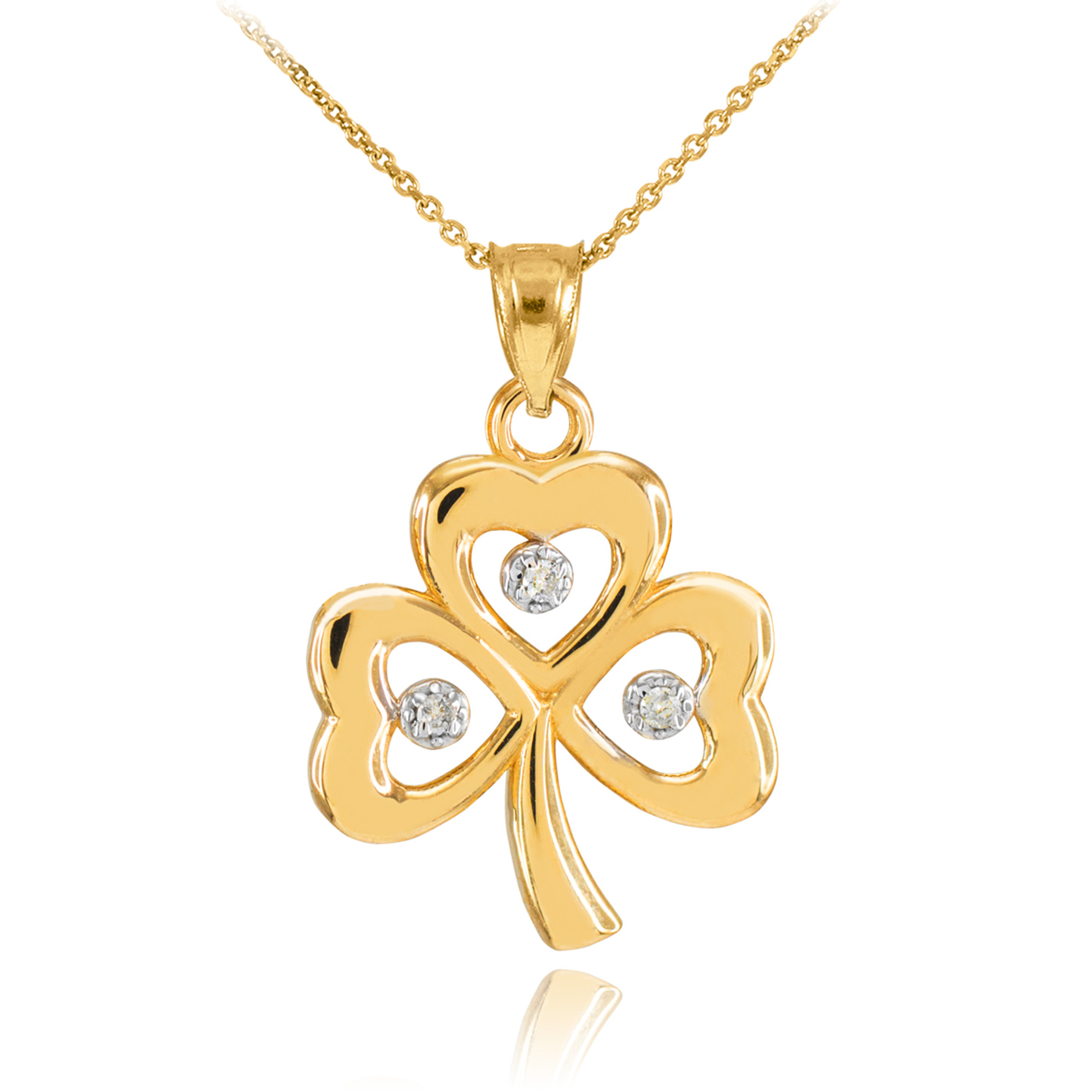 White Clover Necklace in 18K Gold Plate