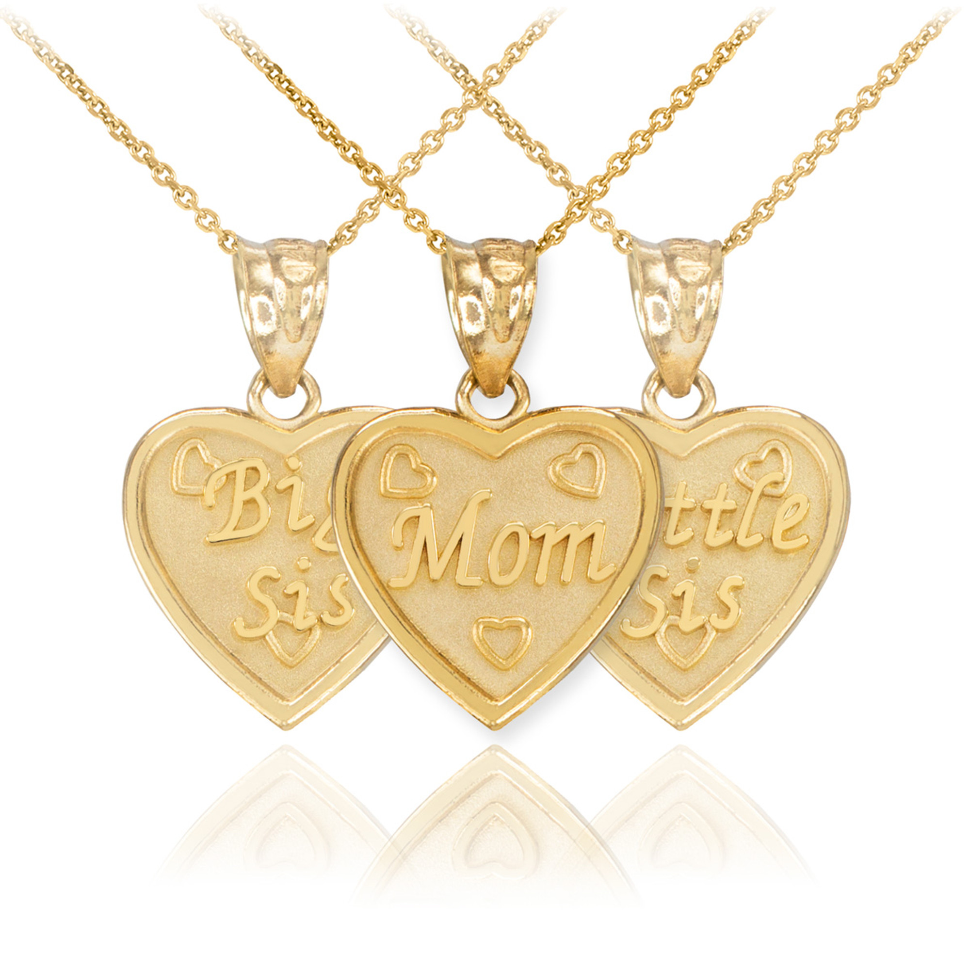 3 Pcs/Set Heart Necklace Big Sis Mom Little Sis Carved Pendant For Mother's  Day Gifts Women Jewelry Charms Family Daughter - Walmart.com