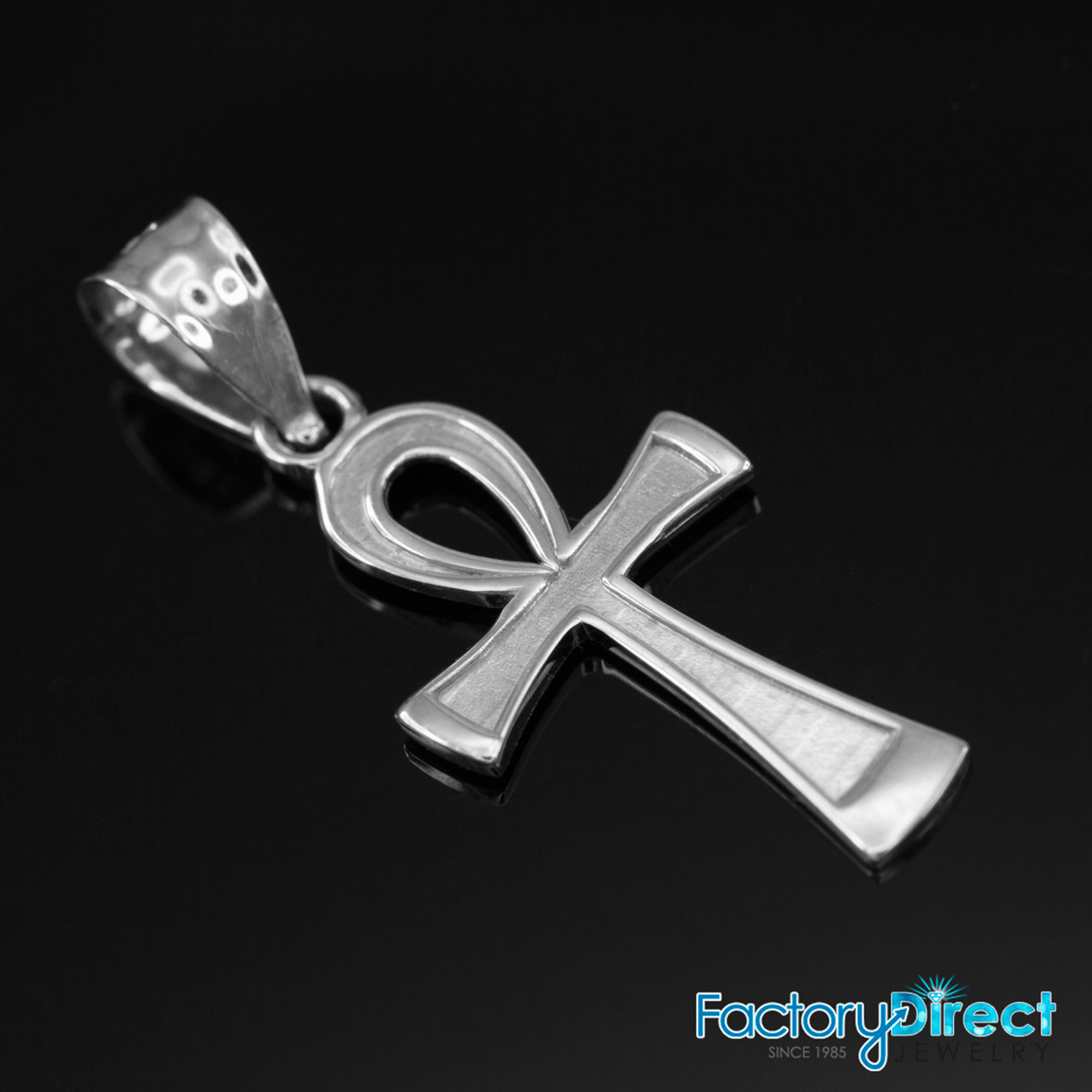 925 Sterling Silver Egyptian Ankh Cross Charm Pendant Necklace