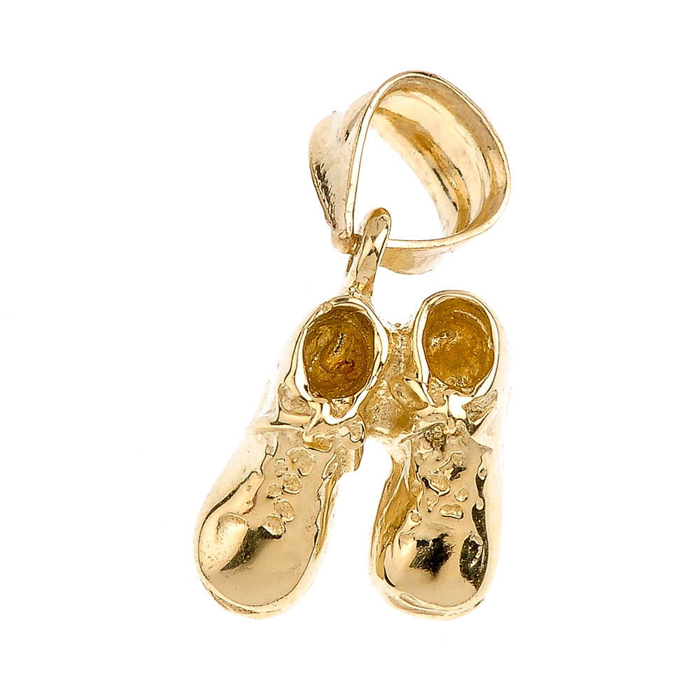 Gold Baby Boy Shoes Charm Pendant