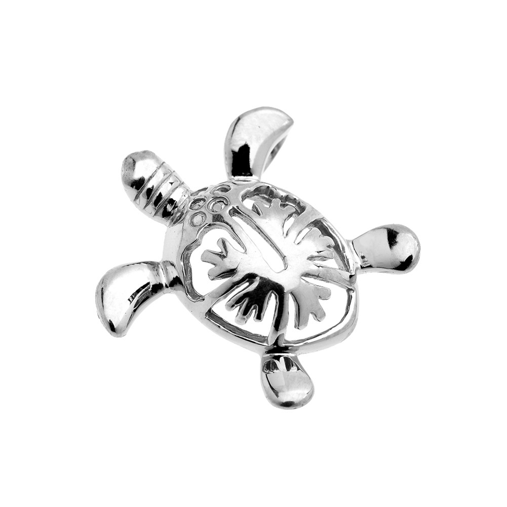Sterling Silver Sea Turtle with Simulated Opal Shell