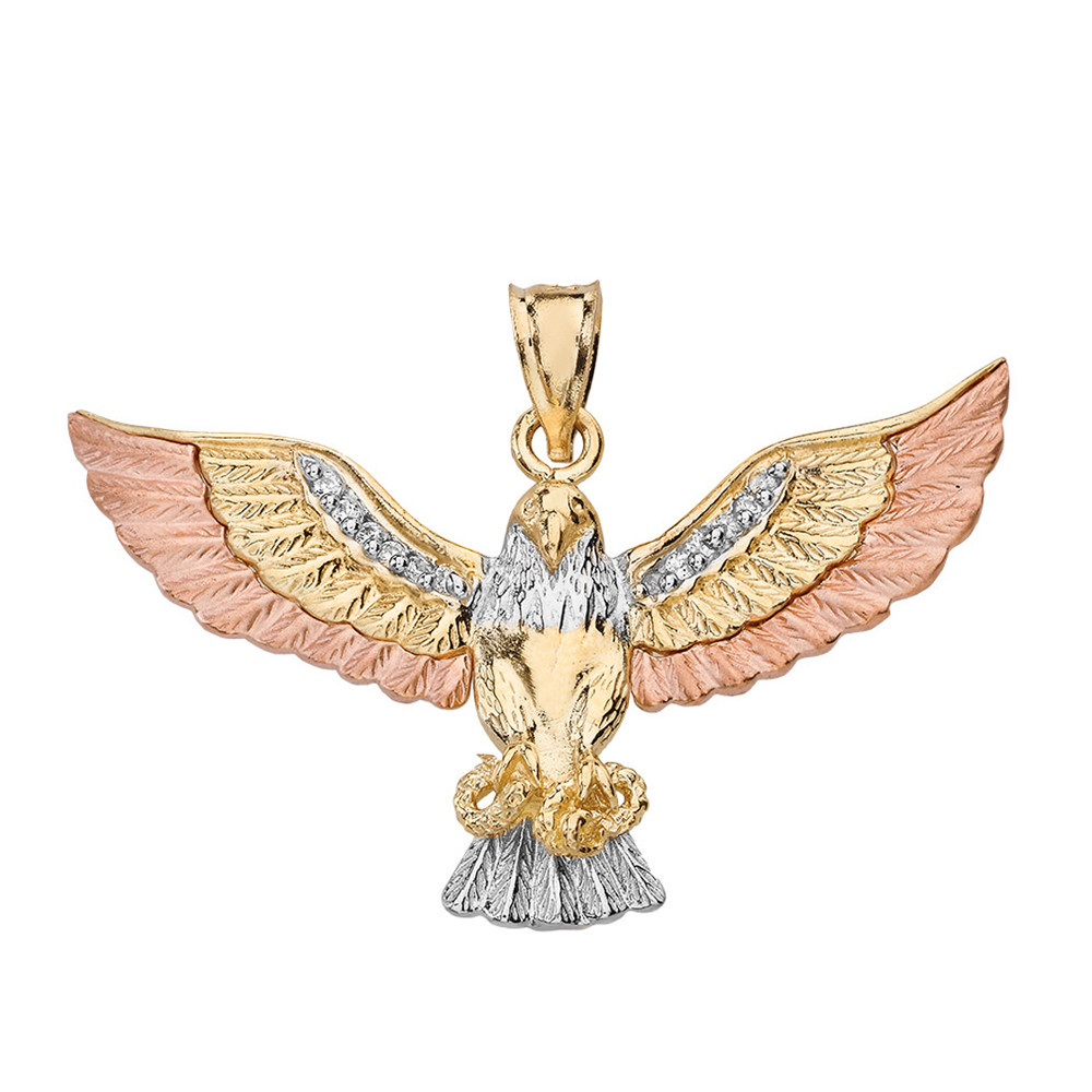 Solid Gold Polish Eagle Pendant Eagle Animal Pendant Polish Eagle