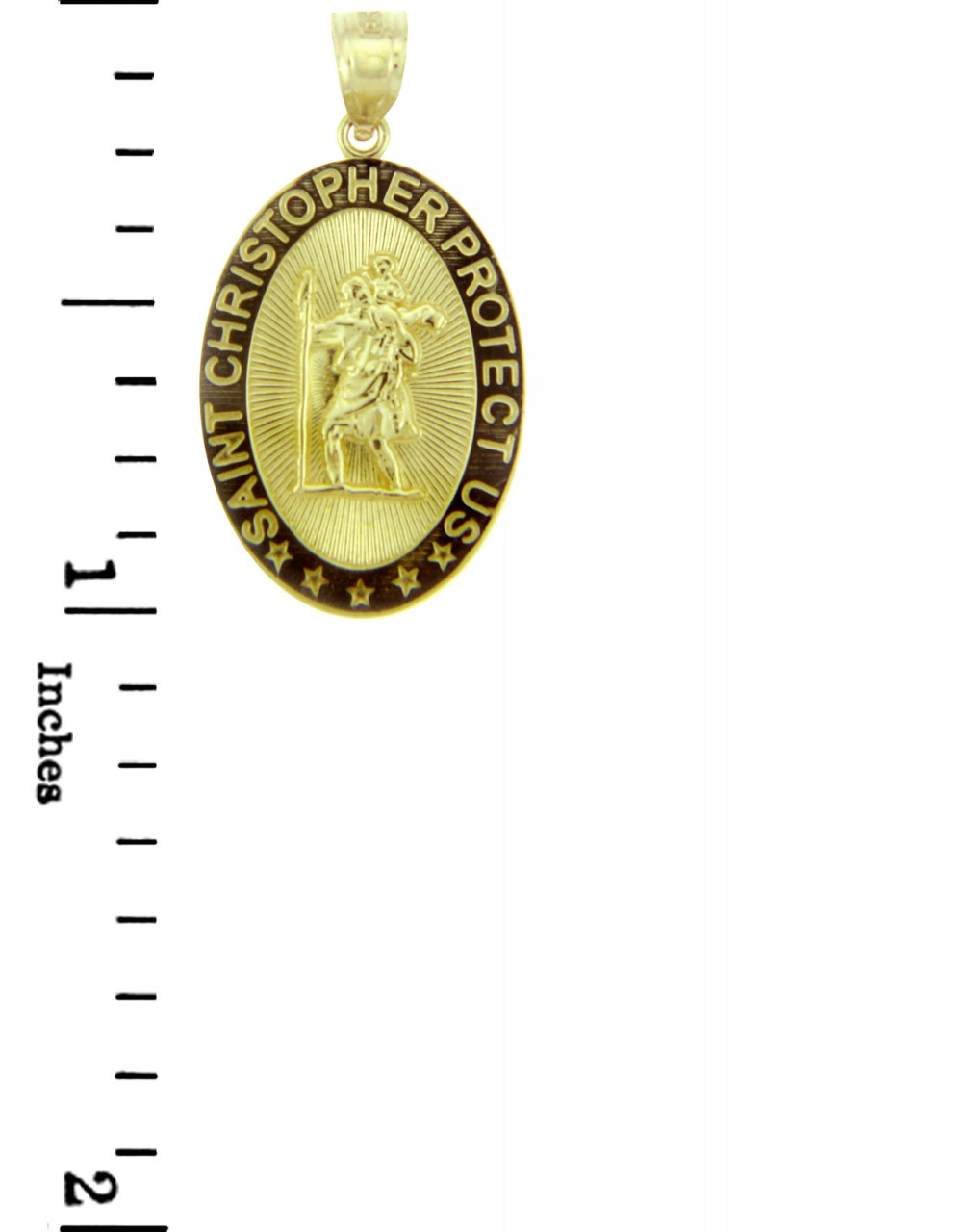 Sankt Thomas 9 Karat Gelbgold St. Christopher Anhänger Auf