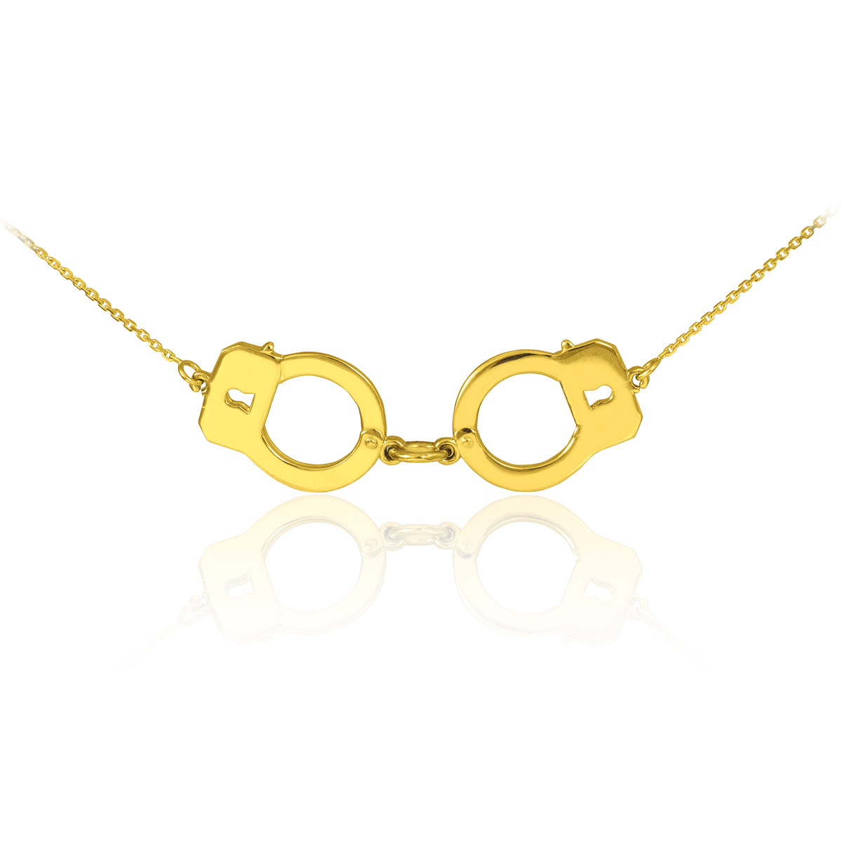 Handcuffs Necklace Gold Handcuffs Necklace 14k Gold Handcuffs Necklace