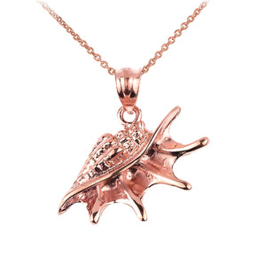 Rose Gold Sea shell Charm Pendant Necklace