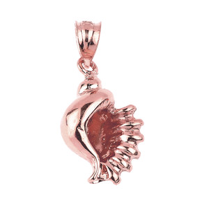 Solid Rose Gold Sea Shell Charm Necklace
