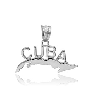 Sterling Silver CUBA  Pendant Necklace