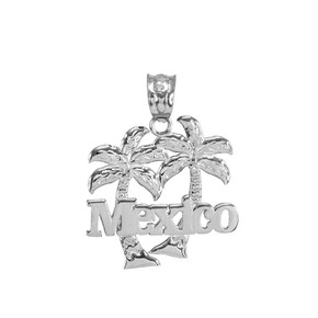 Sterling Silver Mexico Palm Tree Pendant Necklace