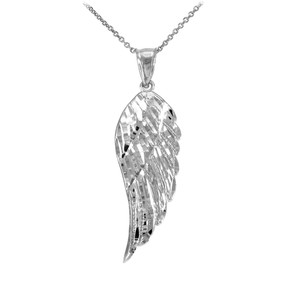 Sterling Silver Small Angel Wing Pendant Necklace