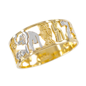 Two-tone Yellow Gold Lucky Ring