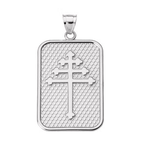 Sterling Silver Maronite Cross Pendant Necklace