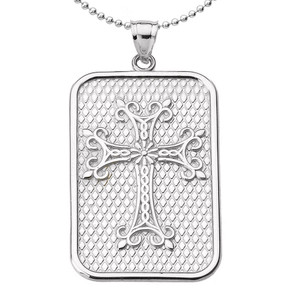 Sterling Silver Armenian Apostolic Cross Religious Pendant Necklace