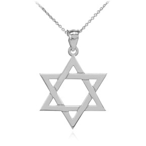 925 Sterling Silver Jewish Star of David Charm Pendant Necklace (Small)