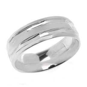 White Gold Comfort Fit Modern Wedding Band White Gold Comfort Fit Modern Wedding Band