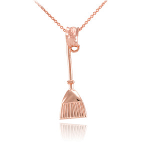 Rose Gold Broom Stick Charm Necklace