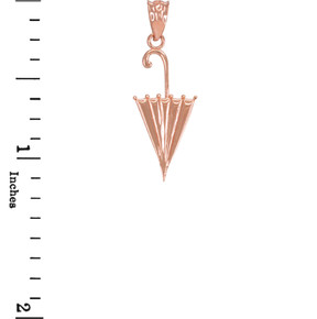 Rose Gold Retracted Umbrella Pendant Necklace