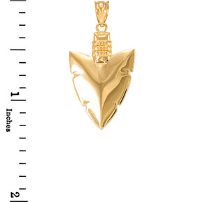 Polished Gold Arrowhead Pendant Necklace