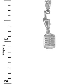 .925 Sterling Silver Studio Mic Microphone Charm Necklace