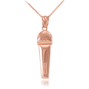 Rose Gold Microphone Pendant Necklace