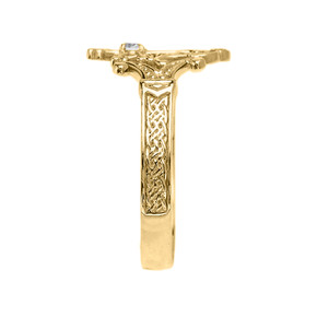 Solid Gold Solitaire Cubic zirconia Armenian Cross Elegant Ring (Available in Yellow/Rose/White Gold) Solid Gold Solitaire Cubic zirconia Armenian Cross Elegant Ring (Available in Yellow/Rose/White Gold)