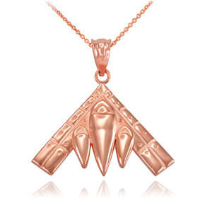 Gold Military Stealth Aircraft Pendant Necklace(Available In Yellow/Rose/White Gold) Gold Military Stealth Aircraft Pendant Necklace(Available In Yellow/Rose/White Gold)