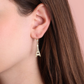 Gold Paris Eiffel Tower Earrings(Available in Yellow/Rose/White Gold)