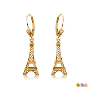 Gold Paris Eiffel Tower Earrings(Available in Yellow/Rose/White Gold)